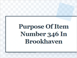 A Guide to Brookhaven Item Number 346